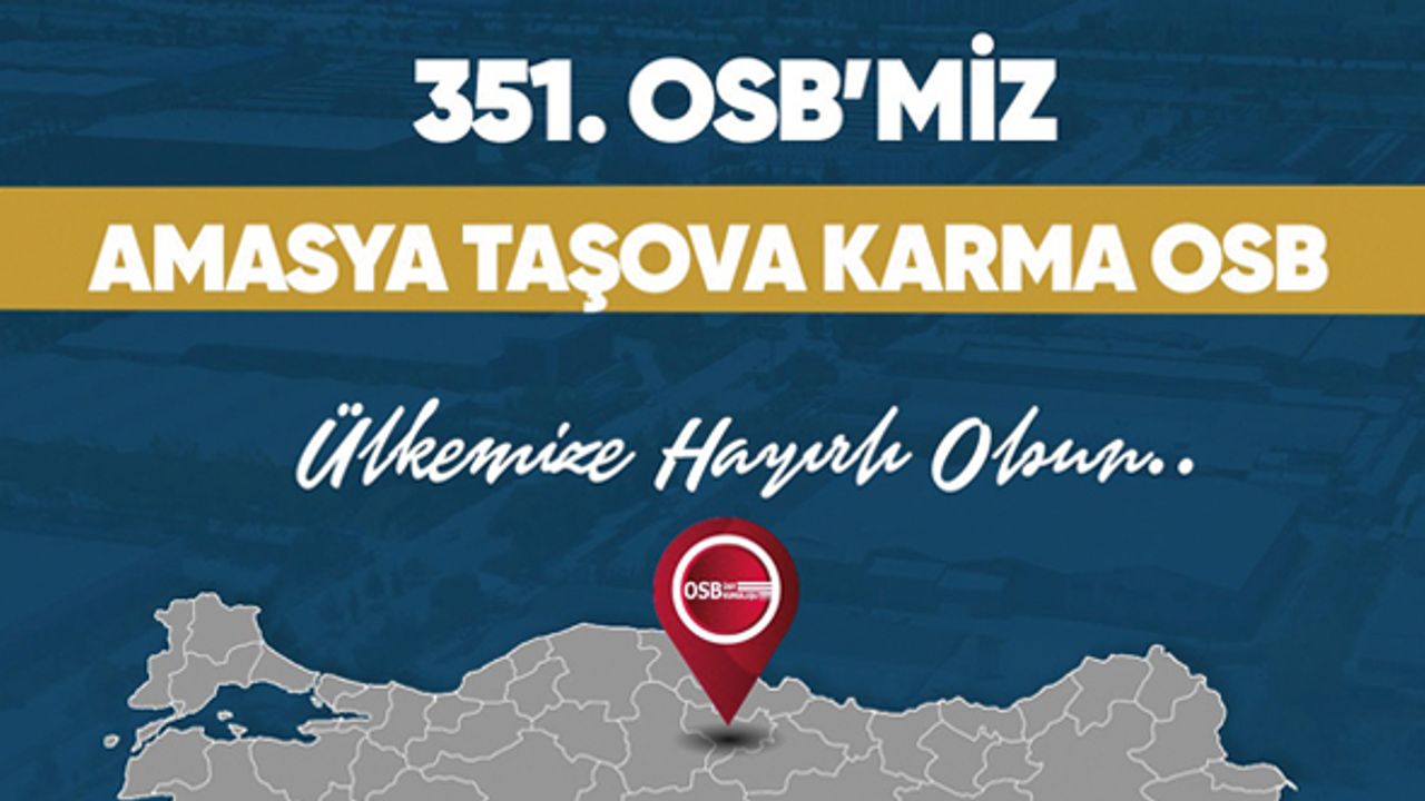 Türkiye’de OSB sayısı 351’e ulaştı