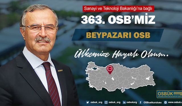 Türkiye’de toplam OSB sayısı 405’e yükseldi 