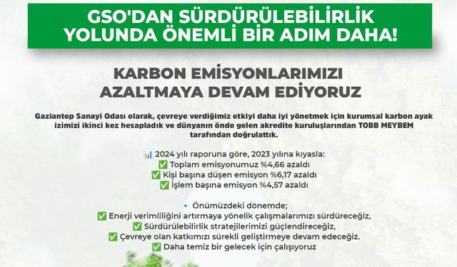 GSO’dan sürdürülebilirlikte örnek adım