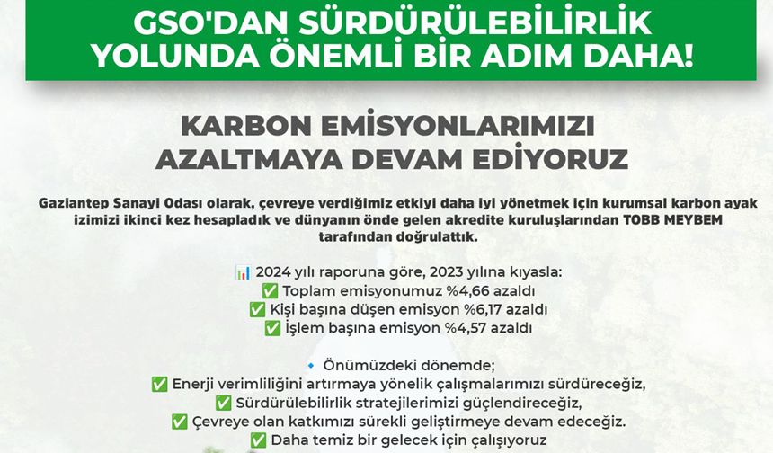 GSO’dan sürdürülebilirlikte örnek adım